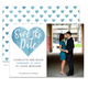 Blue Watercolor Heart Photo Save The Date Announcements Image 2 of 3